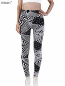 CUHAKCI Pėdkelnės aukštu juosmeniu Sportinės antblauzdžiai Moteriškos Juodos Trikampio Juostinės Spaudos Jogos Kelnės Sporto Apranga Moteriškos treniruotės Leggins Moterys