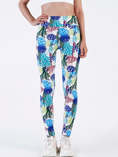 CUHAKCI Pėdkelnės aukštu juosmeniu Sportinės antblauzdžiai Moteriškos Juodos Trikampio Juostinės Spaudos Jogos Kelnės Sporto Apranga Moteriškos treniruotės Leggins Moterys