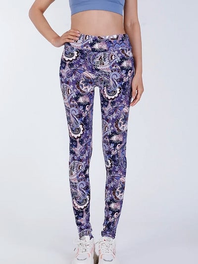 CUHAKCI Pėdkelnės aukštu juosmeniu Sportinės antblauzdžiai Moteriškos Juodos Trikampio Juostinės Spaudos Jogos Kelnės Sporto Apranga Moteriškos treniruotės Leggins Moterys