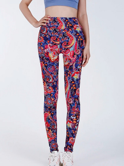 CUHAKCI Pėdkelnės aukštu juosmeniu Sportinės antblauzdžiai Moteriškos Juodos Trikampio Juostinės Spaudos Jogos Kelnės Sporto Apranga Moteriškos treniruotės Leggins Moterys