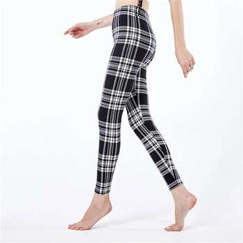 VISNXGI Fitness Women Print Καρό κολάν Slim Pencil Παντελόνι Push Up Ελαστική μέση Παντελόνι Grid Καλσόν Ρούχα γιόγκα που αναπνέει