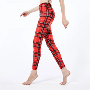 VISNXGI Fitness Women Print Καρό κολάν Slim Pencil Παντελόνι Push Up Ελαστική μέση Παντελόνι Grid Καλσόν Ρούχα γιόγκα που αναπνέει