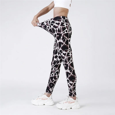 VISNXGI Fitness Ženske karirane tajice s printom Uske pencil hlače Push Up Hlače s elastičnim strukom Mrežaste tajice Yoga Prozračna odjeća