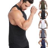 Мъжки потници Риза без ръкави Полиестерна мрежеста материя Бързосъхнеща дишаща мъжка тренировъчна тениска за фитнес баскетбол