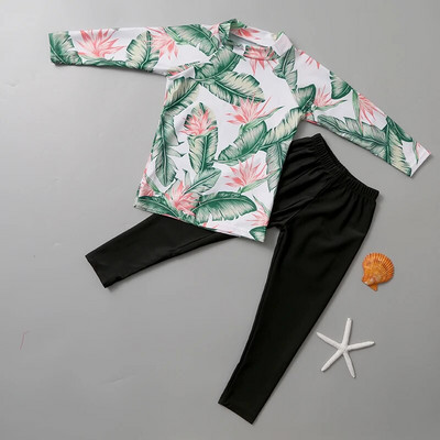 Dvodijelni kostim za djevojčice 3-11 godina Dječji kupaći kostim sa suknjom dugih rukava 2021. Dječji kupaći kostim sa slatkim cvjetnim uzorkom Dječji kupaći kostim