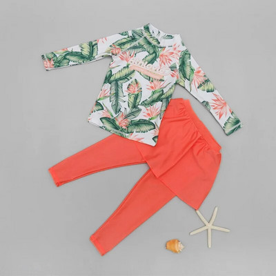 Dvodijelni kostim za djevojčice 3-11 godina Dječji kupaći kostim sa suknjom dugih rukava 2021. Dječji kupaći kostim sa slatkim cvjetnim uzorkom Dječji kupaći kostim