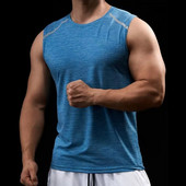 Vyriškos bėgimo liemenės be rankovių, treniruoklių salė, viršutiniai sportiniai bėgimo marškinėliai, greitai džiūstantys maratono drabužiai, elastingi, kvėpuojantys
