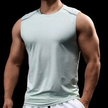Ανδρικό γιλέκο τρεξίματος αμάνικο Tee Gym Tank Top Ανδρικό πουκάμισο τρεξίματος στίβου Ρούχα Quick Dry Marathon Ρούχα ελαστικά που αναπνέουν