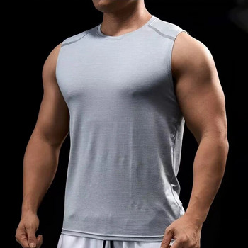 Ανδρικό γιλέκο τρεξίματος αμάνικο Tee Gym Tank Top Ανδρικό πουκάμισο τρεξίματος στίβου Ρούχα Quick Dry Marathon Ρούχα ελαστικά που αναπνέουν