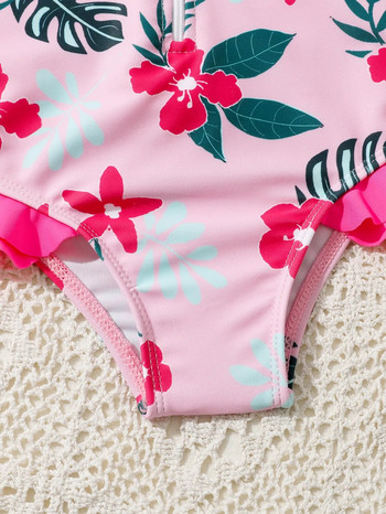 Summer girls print Swimwear 2023 Παιδικά μακρυμάνικα αντηλιακά One Piece Μαγιό Σετ μπικίνι για νήπια Holiday Beach Wear s1011