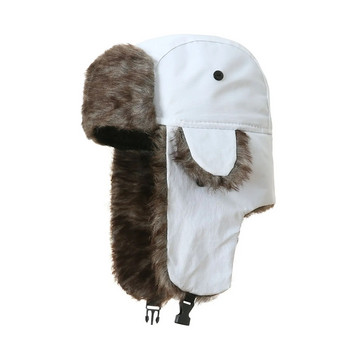 Мъже, жени Trapper Bomber шапки руска ушанка топла зимна кожа шапка ушанка спорт на открито ски лов риболов плюшена шапка