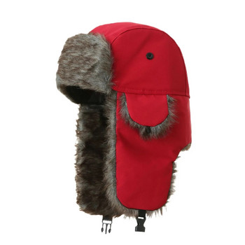 Ανδρικά Γυναικεία Καπέλα βομβαρδιστικών Trapper Ρωσική Ushanka Καπέλο καπέλο με ζεστή χειμωνιάτικη γούνα Αθλητικό εξωτερικό σκι Κυνήγι Ψάρεμα Λούτρινο καπέλο