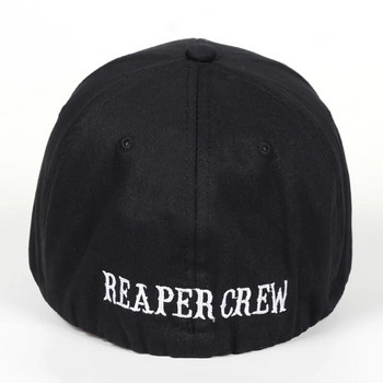 Маркови черни шапки Sons Of Anarchy For Reaper Crew Вталена бейзболна шапка Жени Мъже Бродирана шапка с букви Хип-хоп Шапка за мъже