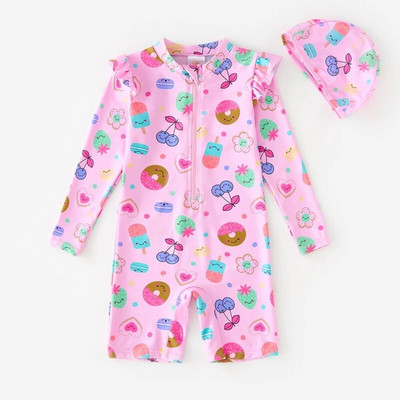 Maudymosi kostiumėlis Vaikams Mergaitėms Ilgomis rankovėmis Maudymosi kostiumėliai mergaitėms Animacinis filmas Triušis UPF50 Apsauga nuo UV spindulių Vaikiškas maudymosi kostiumėlis Paplūdimio Drabužiai Kūdikiui