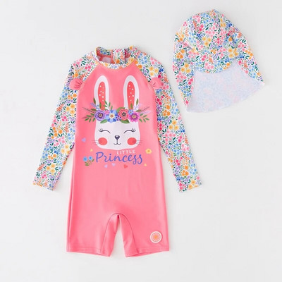 Maudymosi kostiumėlis Vaikams Mergaitėms Ilgomis rankovėmis Maudymosi kostiumėliai mergaitėms Animacinis filmas Triušis UPF50 Apsauga nuo UV spindulių Vaikiškas maudymosi kostiumėlis Paplūdimio Drabužiai Kūdikiui