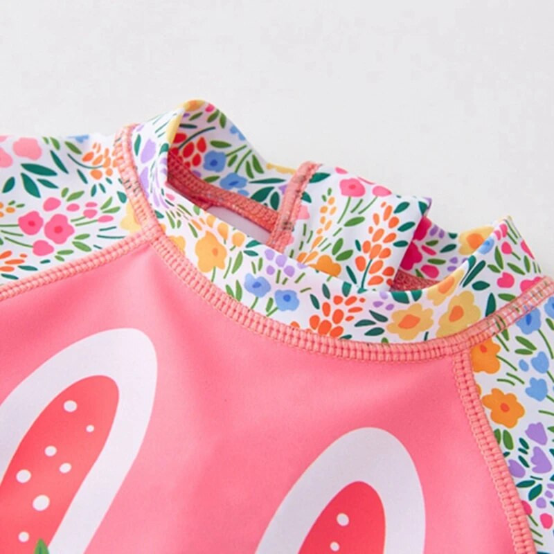 Maudymosi kostiumėlis Vaikams Mergaitėms Ilgomis rankovėmis Maudymosi kostiumėliai mergaitėms Animacinis filmas Triušis UPF50 Apsauga nuo UV spindulių Vaikiškas maudymosi kostiumėlis Paplūdimio Drabužiai Kūdikiui