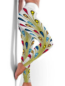 Дамски чорапогащник с висока талия Push Up Панталони за йога с щампа на паунова опашка Спортни клинове Легинси за фитнес тренировка Облекло за фитнес