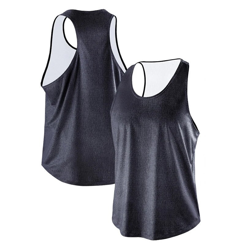 Muška majica za trčanje Široki prekomjerni prsluk Prozračna majica s otiskom Fitness majica bez rukava Sportska majica za trčanje Marathon Top