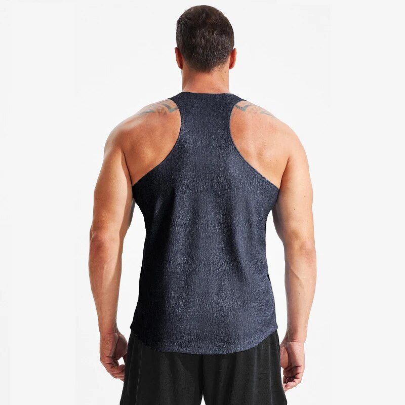 Muška majica za trčanje Široki prekomjerni prsluk Prozračna majica s otiskom Fitness majica bez rukava Sportska majica za trčanje Marathon Top