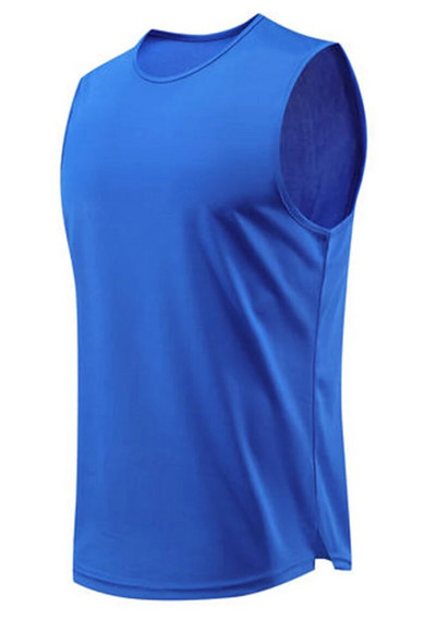 Висококачествена мъжка жилетка за бягане с широки рамене Фитнес без ръкави Риза за лека атлетика Marathon Sport Training Странично разделени Потник