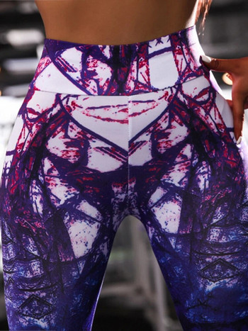 Προπόνηση γυμναστική Ρούχα Αθλητικά κολάν Γυναικεία παντελόνια γιόγκα Τρέξιμο κολάν γυμναστικής Stretch print Αθλητικά ρούχα για τζόκινγκ Σέξι κολάν