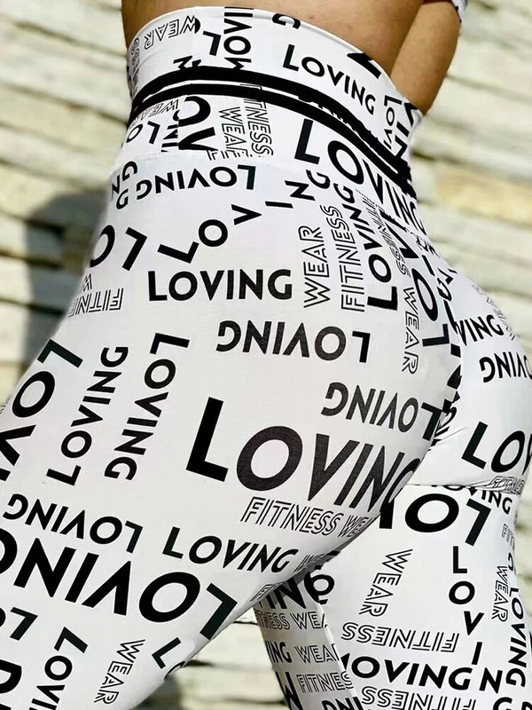 Фитнес клинове Дамски панталони за йога с висока талия Скрънч тренировъчни клинове Бели спортни чорапогащници за гимнастика Push Up Дамско облекло