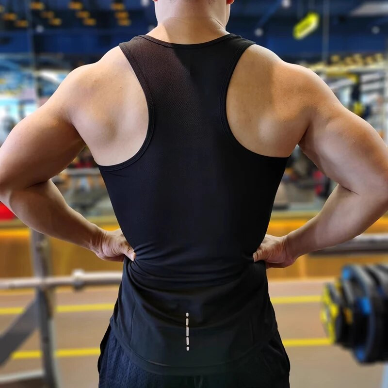 2023 pentru bărbați săli de fitness Tank top bărbați Fitness cămașă fără mâneci pentru bărbați, respirabil, vestă sport, maioță, săli de sport, largi, vestă de alergare bărbați