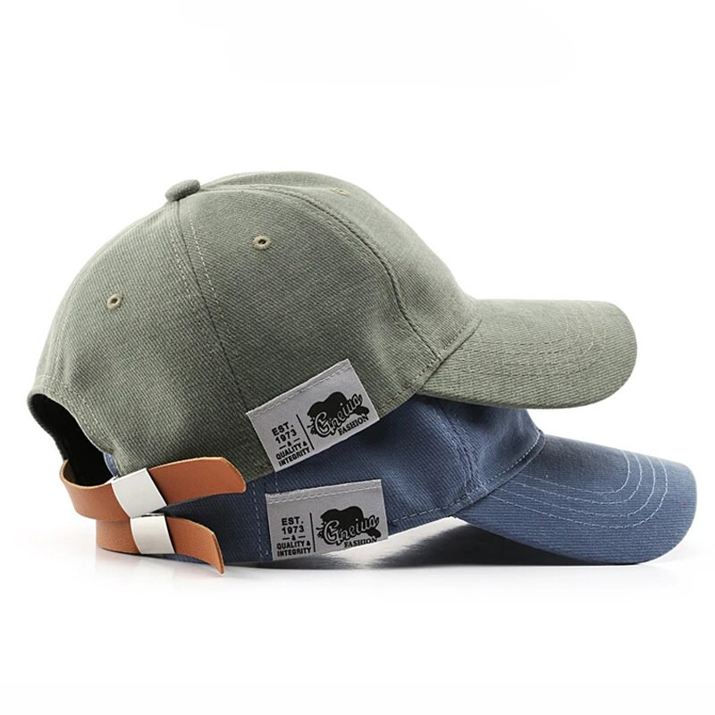 Лятна бейзболна шапка за мъже, жени, корейски стил, улично облекло, слънчева шапка, памучна кожена катарама, шапки с гръб, шапка на открито, унисекс