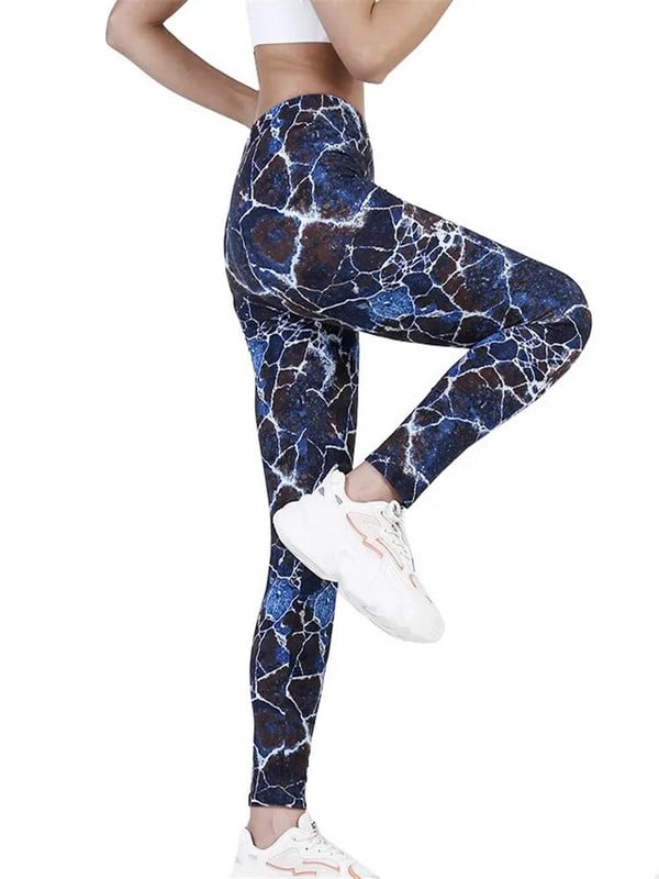 YRRETY Дамско тренировъчно облекло Клинове за фитнес фитнес панталони за йога Push Up Спортен чорапогащник Еластичен панталон с дължина до глезена с принт