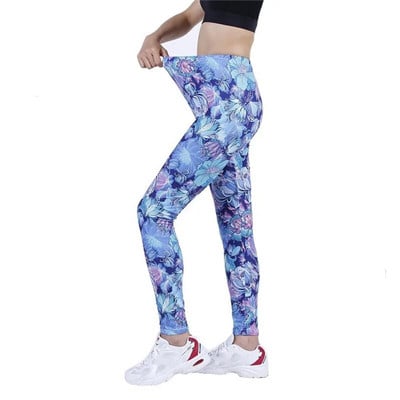 INDJXND női leggings Fitness Push Up nyakkendő-festett graffiti edzőterem légáteresztő szexi magas derekú edzés kötött poliészter bokáig