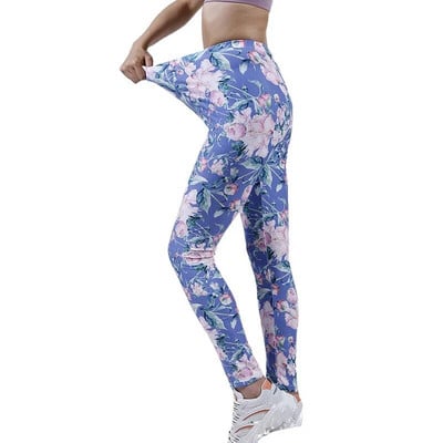 INDJXND női leggings Fitness Push Up nyakkendő-festett graffiti edzőterem légáteresztő szexi magas derekú edzés kötött poliészter bokáig