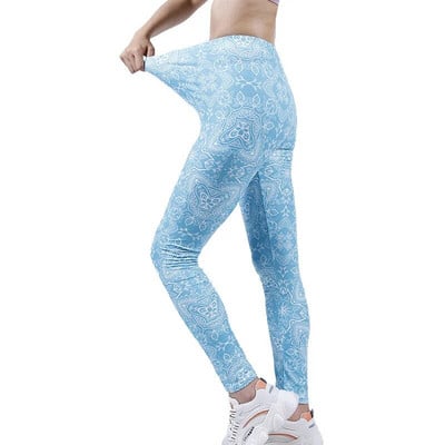 INDJXND női leggings Fitness Push Up nyakkendő-festett graffiti edzőterem légáteresztő szexi magas derekú edzés kötött poliészter bokáig