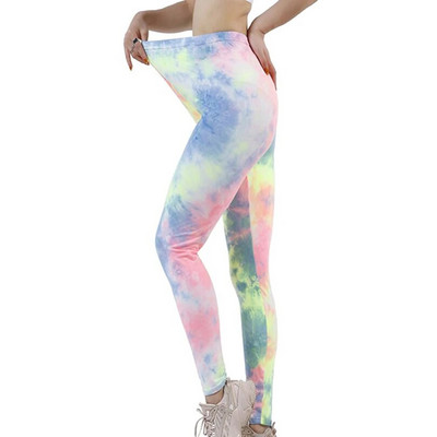 INDJXND Неонови еластични клинове, бели, с висока талия, дамски тесни женски панталони с висока талия и висока талия, летни клинове в бонбонени цветове