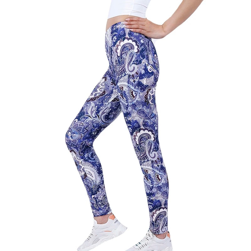 CUHAKCI sportiniai antblauzdžiai Moteriškos jogos kelnės treniruotės Fitneso drabužiai Bėgimas Bėgimas treniruoklių salės pėdkelnės Stretch Print Sportinė apranga Yoga Leggin