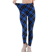 INDJXND Black White Plaid Moteriški antblauzdžiai Madingi Plaidai Spaudiniai Antblauzdžiai Fitness Leggins Grid Gėlėtos juostelės Kelnės aukštu juosmeniu