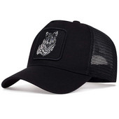 Șapci de baseball cu broderie de lup negru hip hop, șapci de vară cu plasă snapback, pentru femei, bărbați, casquette șapcă de camioner