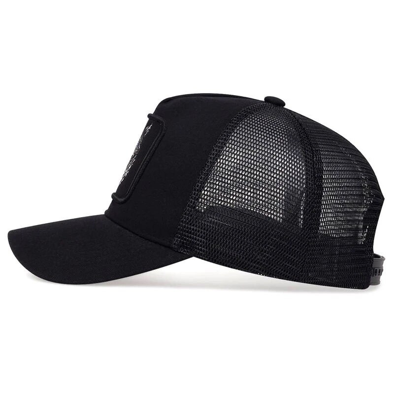 Șapci de baseball cu broderie de lup negru hip hop, șapci de vară cu plasă snapback, pentru femei, bărbați, casquette șapcă de camioner