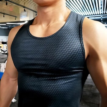 Ανδρικό φανελάκι για τρέξιμο γυμναστήριο Ανδρικό μονόχρωμο ανδρικό Quick Dry Slim Εφαρμογή χωρίς μανίκια αθλητικά φανελάκια Bodybuilding πουκάμισο γυμναστικής Ρούχα ελαστικό άνδρα