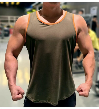 Мъжка жилетка за бягане Фитнес риза без ръкави Summer Ice silk loose Tank Мъжка спортна жилетка Топ Тренировка баскетбол Фитнес тренировка Потник