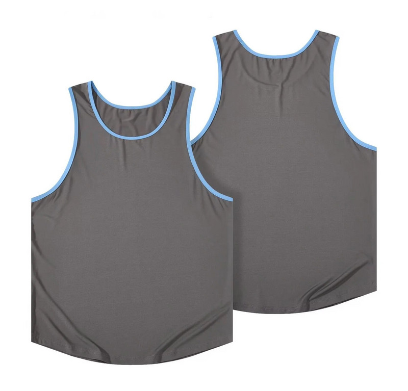 Мъжка жилетка за бягане Фитнес риза без ръкави Summer Ice silk loose Tank Мъжка спортна жилетка Топ Тренировка баскетбол Фитнес тренировка Потник