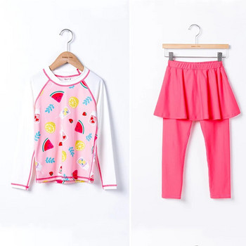 2023 νέα κοριτσίστικα ρούχα μακριά μανίκια μακρύ παντελόνι αντηλιακό παραλίας γρήγορο στέγνωμα μεσαίου και μεγάλου παιδικού μαγιό