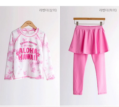 2023 нови дрехи за момичета с дълги ръкави дълги панталони плажен слънцезащитен крем бързосъхнещ бански за средни и по-големи деца разделени бански костюми