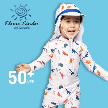 Бански костюм за момче UV цял с капачка Детски бански костюм Shark Dinosaur Бански костюм с дълъг ръкав за бебета, малки деца Плажно облекло Детски