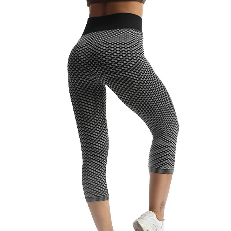 YSDNCHI Push Up Leggings Дишащи тренировъчни Capris Sport Leggins Безшевни високи талии до средата на прасеца Дамско облекло за фитнес Йога