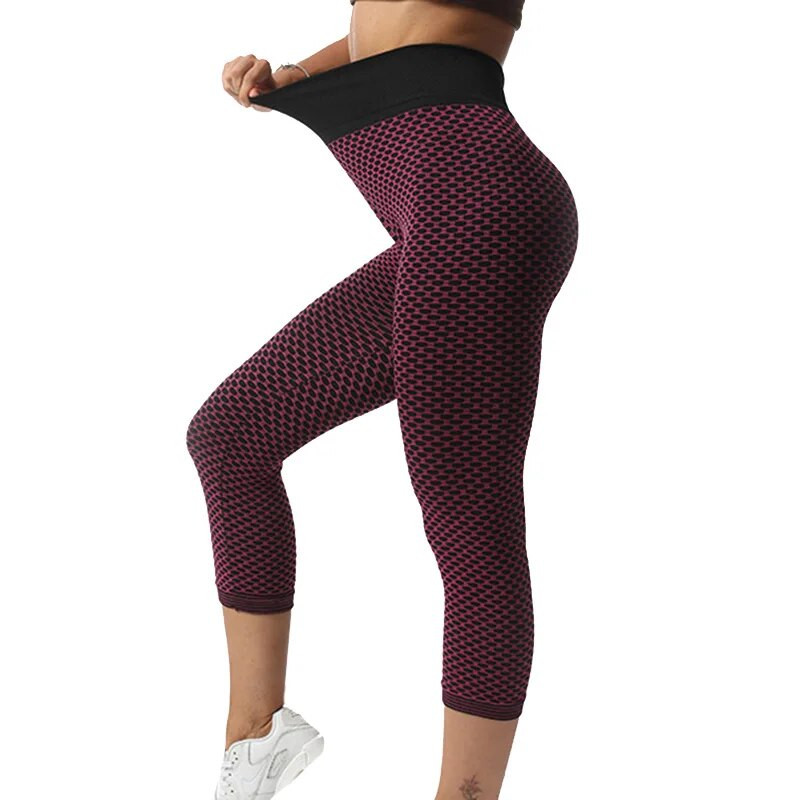 YSDNCHI Push Up Leggings Дишащи тренировъчни Capris Sport Leggins Безшевни високи талии до средата на прасеца Дамско облекло за фитнес Йога