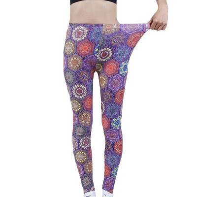 YGYEEG Йога панталони Дамски клинове Фитнес Висока талия Фитнес Push Up Твърди тренировъчни щампани листа Еластични дишащи дамски дрехи