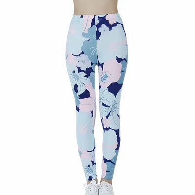 YGYEEG Йога панталони Дамски клинове Фитнес Висока талия Фитнес Push Up Твърди тренировъчни щампани листа Еластични дишащи дамски дрехи