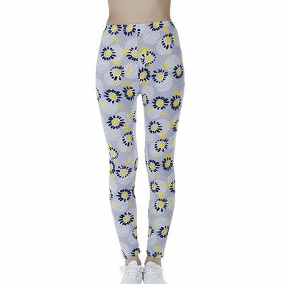 YGYEEG Йога панталони Дамски клинове Фитнес Висока талия Фитнес Push Up Твърди тренировъчни щампани листа Еластични дишащи дамски дрехи