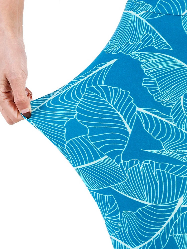 YGYEEG Йога панталони Дамски клинове Фитнес Висока талия Фитнес Push Up Твърди тренировъчни щампани листа Еластични дишащи дамски дрехи