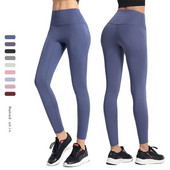Спортни клинове Дамски безшевни панталони за йога, джоб с висока талия, без предно усещане за голи клинове, фитнес, фитнес, чорапогащи, дамски дрехи